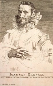 Portret van de kunstenaar Jan Brueghel de Jongere 1601-1678, eerste derde van de 17e eeuw