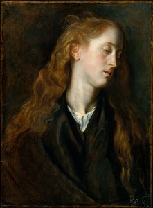 Kopstudie van een jonge vrouw door Anthony van Dyck