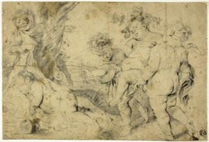 Jonge Bacchus en metgezellen door Anthony van Dyck