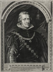 Filips IV, koning van Spanje, gegraveerd door Paulus Pontius, 1632 door Anthony van after Dyck