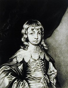 Portret van George, Hertog van Buckingham (1592-1628) gegraveerd door Robert Dunkarton (1744-c.1817) uit Illustrious Characters in British History (mezzotint)