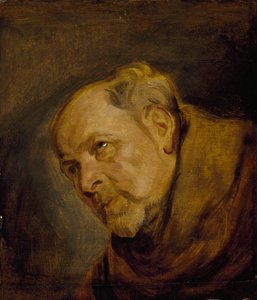 Hoofd van een monnik (Jan Malderus, bisschop van Antwerpen, als Sint Bonaventura) door Anthony van Dyck
