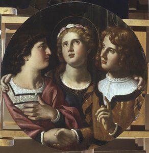 Sint-Cecilia tussen Sint-Tiburtus en Valerianus door Antiveduto Gramatica