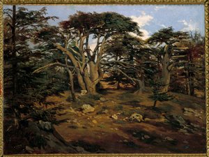 De oude ceders op de berg Libanon bij Boumana door Antoine Alphonse Montfort