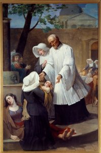 Sint Vincent de Paul (1581 - 1660) zorgt voor pestlijders