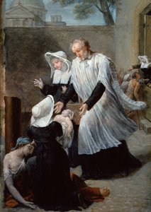 St. Vincent de Paul Helpt de Pestlijders