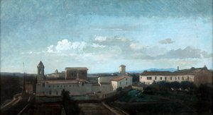 De kerk van La Trinité des Monts, Rome, 19e eeuw door Antoine Auguste Ernest Hebert