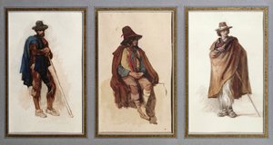Drie soorten Ciociari herders door Antoine Auguste Ernest Herbert or Hebert
