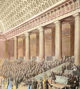 Franse Revolutie: Geschenk van sieraden door dameskunstenaars aan de Nationale Vergadering op 7 september door Antoine Borel