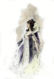 Portret van Desiree Clary (1777-1860) koningin van Zweden in 1818. Tekening door Antoine Calbet uit 