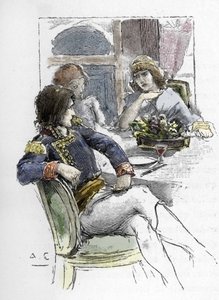 De zangeres Giuseppina Grassini (1773-1850) in de aanwezigheid van Berthier in de kamer van de eerste consul Napoleon Bonaparte, die haar minnaar werd