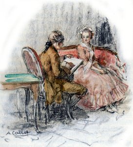Werther tekent Charlotte door Antoine Calbet