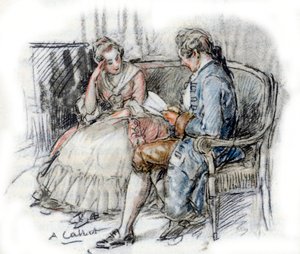 Werther leest een Charlotte door Antoine Calbet