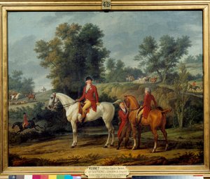 Vertrek voor de jacht door Antoine Charles Horace Vernet