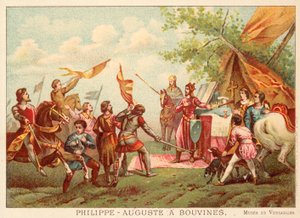Philip Augustus van Frankrijk bij Bouvines, 1214