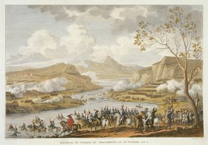 De slag en oversteek van de Tagliamento, 26 Ventose, Jaar 5 (maart 1797) gegraveerd door Jean Duplessi-Bertaux door Antoine Charles Horace Vernet