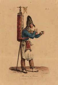 De Tisaneverkoper, nummer 13 uit de serie De Kreten van Parijs, gegraveerd door Francois Seraphin Delpech (1778-1825) door Antoine Charles Horace Vernet