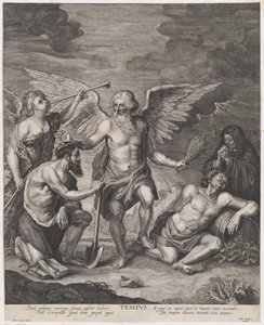 Tijd kroont Arbeid en straft Luiheid, ca. 1650-77 door Antoine Couchet