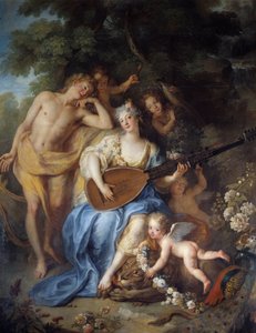 Portret van de Hertogin van Villars (detail) door Antoine Coypel