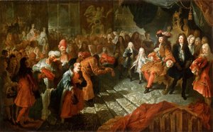 Lodewijk XIV ontvangt de Perzische Ambassadeur in de Spiegelzaal van Versailles, 19 februari