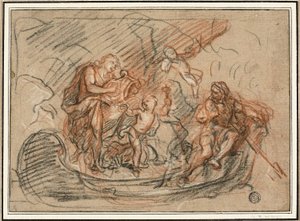 Orpheus op de rivier Styx door Antoine Coypel