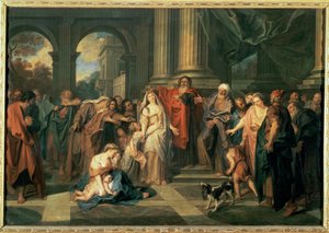 Susannah beschuldigd van overspel ... (schilderij op doek) door Antoine Coypel