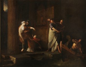 Het afscheid van Brutus en Portia, 1799 door Antoine Dubost