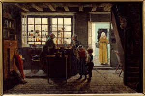 Winkelinterieur. Schilderij door Antoine Jean Bail (1830-1918) 1859 Lyon, Musée des Beaux Arts door Antoine Jean Bail