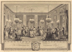 Het Gemaskerde Bal door Antoine Jean Duclos after Augustin de Saint Aubin
