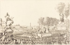 Dag van 16 oktober 1793, de dood van Marie-Antoinette door Antoine Jean Duclos after Charles Monnet