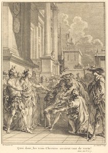 Wat dan, de echte Christenen zouden zoveel deugd hebben! door Antoine Jean Duclos after Hubert François Gravelot