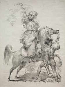 Een Mamelukse Leider te Paard Roept om Hulp, 1817 door Antoine Jean Gros