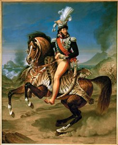 Joachim Murat, koning van Napels, Marechal de France, te paard ... door Antoine Jean Gros