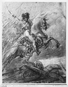 Officier van de Huzaren te paard door Antoine Jean Gros