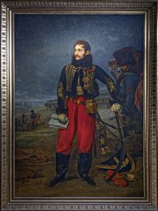 Portret van generaal Antoine Charles Louis de Lasalle die de overgave van het garnizoen van Stettin ontvangt, 1808
