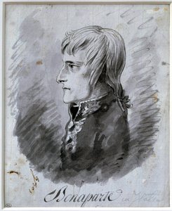 Portret van Napoleon Bonaparte, generaal van het leger van Italië. Tekening in pen en inkt door Antoine-Jean Gros, 19e eeuw. Louvre Museum Parijs door Antoine Jean Gros