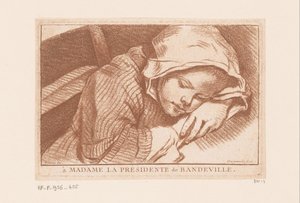 Slapend meisje door Antoine Joseph Dezallier d