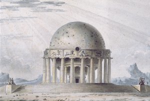 Ontwerp voor een huis voor een kosmopoliet, 1783 (detail) door Antoine Laurent Thomas Vaudoyer