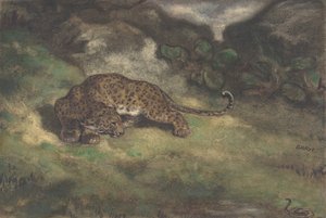 Luipaard en slang, 1810-75 door Antoine Louis Barye