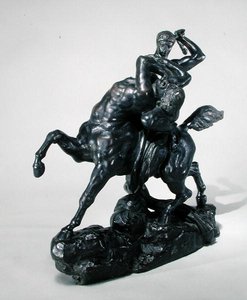 Theseus vecht tegen de centaur Bienor door Antoine Louis Barye