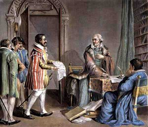 Jean Hennuyer, Bisschop van Lisieux, Redt de Levens van de Hugenoten in zijn Bisdom, gegraveerd door Roger door Antoine Louis Francois (after) Sergent Marceau