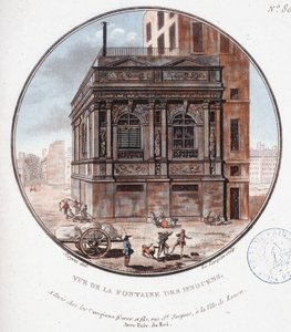 Zicht op de fontein van de onschuldigen. In schilderachtige uitzichten van de belangrijkste gebouwen van Parijs door Sergeant
