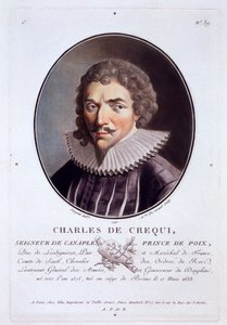 Charles de Crequi, uit Portretten van grote mannen, beroemde vrouwen en gedenkwaardige onderwerpen van Frankrijk, gegraveerd en gedrukt in kleuren, uitgegeven door Pierre Blin, 1786-92, Parijs