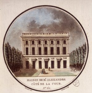 Maison de Monsieur Alexandre, zijbinnenplaats, Parijs. In pittoreske uitzichten van de belangrijkste gebouwen van Parijs door Sergeant door Antoine Louis Francois Sergent Marceau