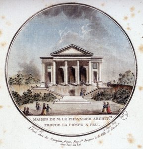 Maison de Monsieur le Chevalier, architect, Parijs. In pittoreske uitzichten van de belangrijkste gebouwen van Parijs door Sergeant door Antoine Louis Francois Sergent Marceau