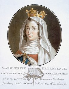 Marguerite de Provence, uit Portraits des grands hommes, femmes illustres, et sujets mémorables de France, gegraveerd en gedrukt in kleuren, uitgegeven door Pierre Blin, 1786-92, Parijs