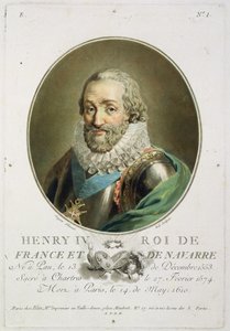 Portret van Hendrik IV, Koning van Frankrijk en Navarra (1553-1610) gegraveerd door Ride