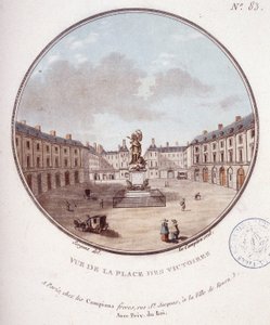 Zicht op Place des Victoires, Parijs. In schilderachtige uitzichten van de belangrijkste gebouwen van Parijs door Sergeant