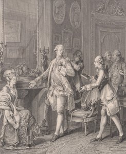 La Grande Toilette De Beschermvrouwe, uit Le Monument du Costume door Antoine Louis Romanet
