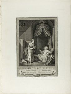 Het bad, uit Monument du Costume Physique et Moral de la fin du Dix-huitième siècle door Antoine Louis Romanet